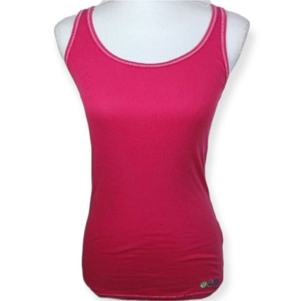 VINTAGE ZUMBA WEAR PINK RIBBED TANK TOP SZ.M NWOT